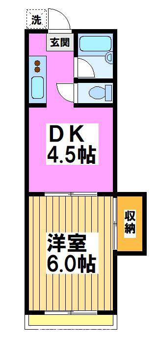 AIFORT.国領(1DK/2階)の間取り写真