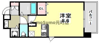 プレサンス三宮花時計前(ワンルーム/5階)の間取り写真