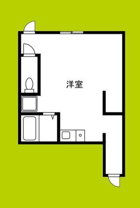 光ハイツ(ワンルーム/1階)の間取り写真