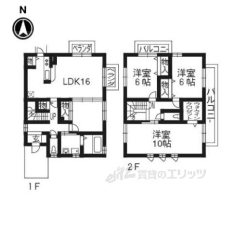 小山ハウス(3LDK/2階)の間取り写真