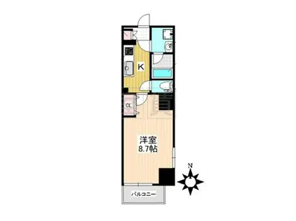 オークスクエア吹上(1K/6階)の間取り写真