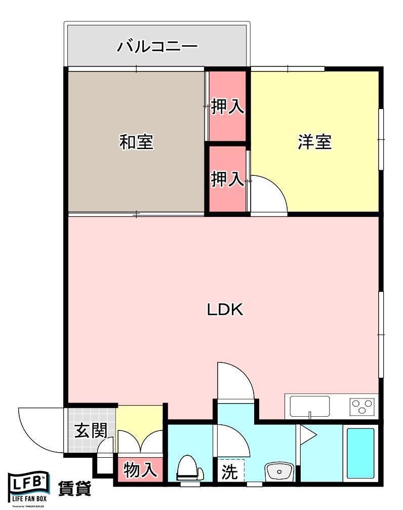 パルコ島(2LDK/2階)の間取り写真