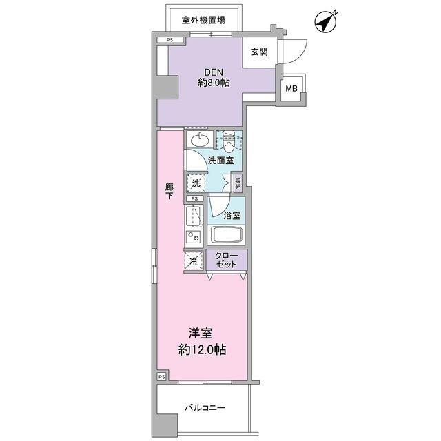 アリーム稲毛海岸(1LDK/2階)の間取り写真