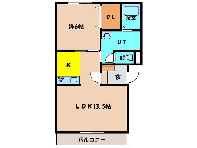 ベルソレイユ(1LDK/2階)の間取り写真