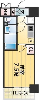 サムティ神戸BENIR(1K/3階)の間取り写真