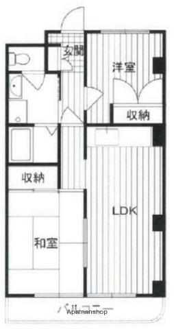 ヒルサイドハイツ(2LDK/1階)の間取り写真