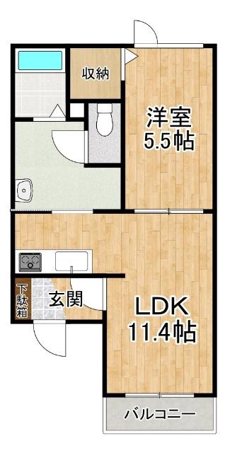 CORRIENTE イースト(1LDK/3階)の間取り写真