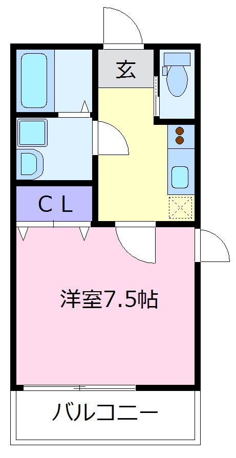 R-SIDE PALACE北野田(1K/2階)の間取り写真