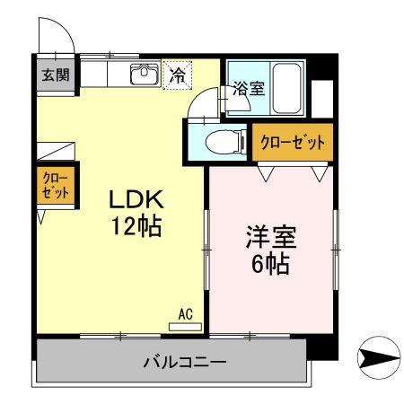 メゾン山越(1LDK/2階)の間取り写真