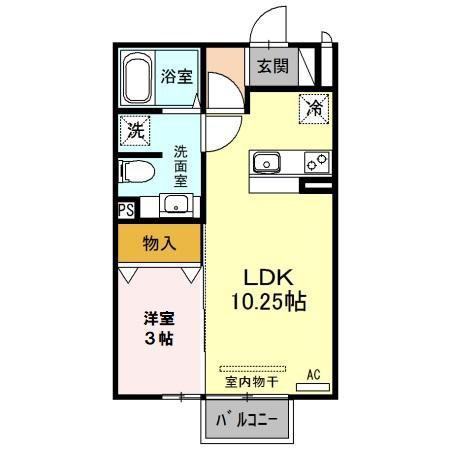 けやきIII(1LDK/1階)の間取り写真