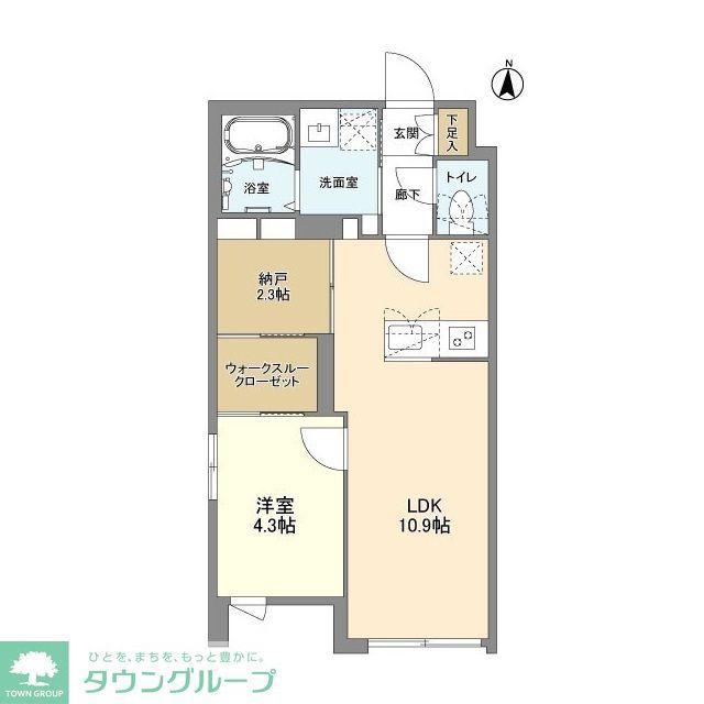 ウェルスクエア八幡山(1SLDK/2階)の間取り写真