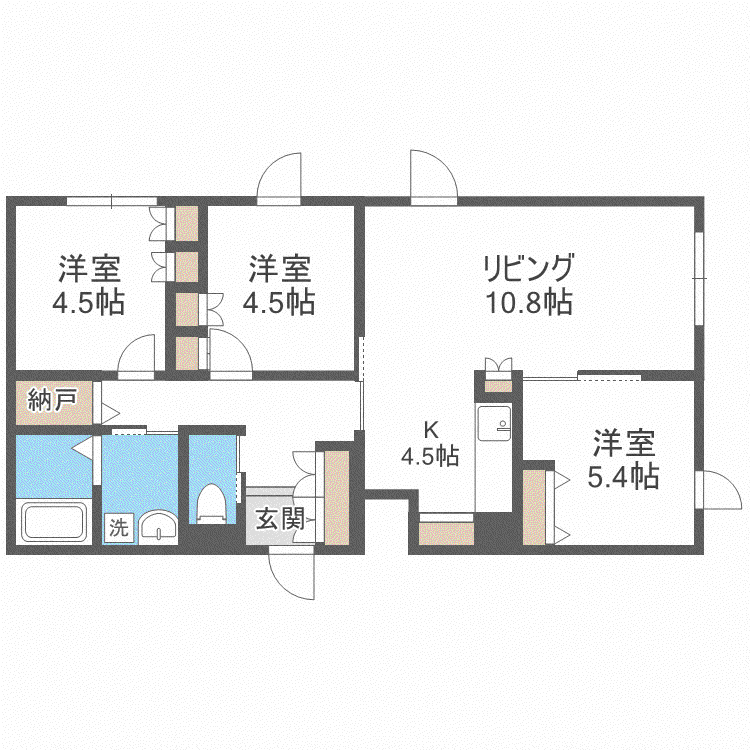 ビラ・ソラシア(3LDK/3階)の間取り写真