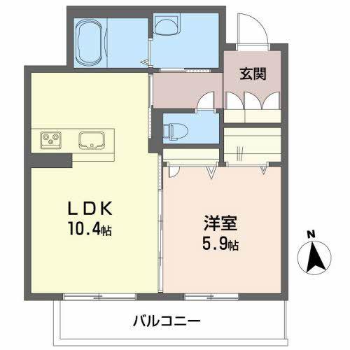 シュエットメゾン壱番館(1LDK/3階)の間取り写真