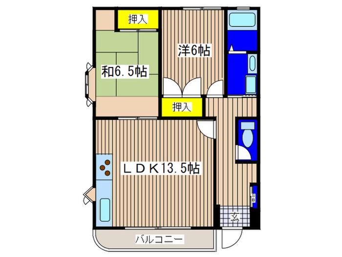 フローレンス鵠沼(2LDK/2階)の間取り写真
