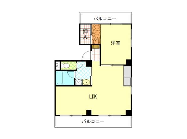 福地産業加古町ビル(1LDK/8階)の間取り写真