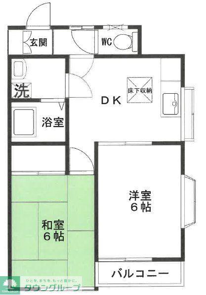 ハイツヤマカワIII(2DK/1階)の間取り写真