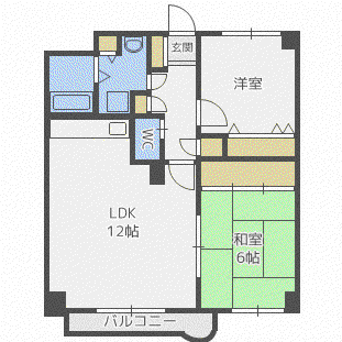 木の花菊よしハイツ(2LDK/3階)の間取り写真