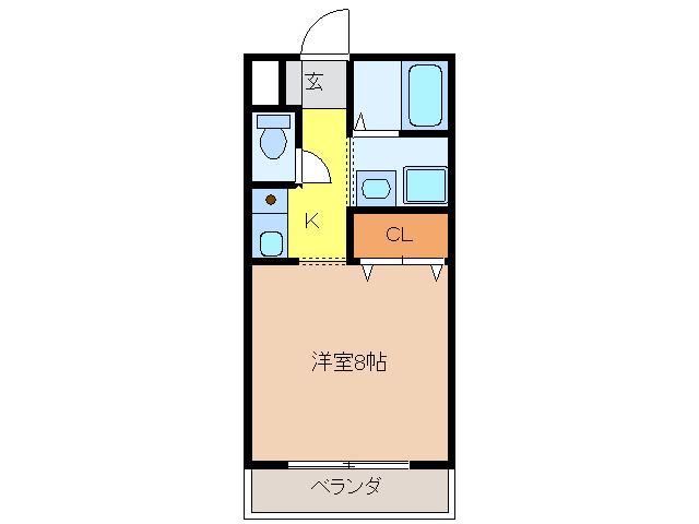 メゾンドRII(1K/1階)の間取り写真
