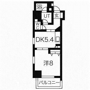 MELIV鶴舞(1DK/13階)の間取り写真