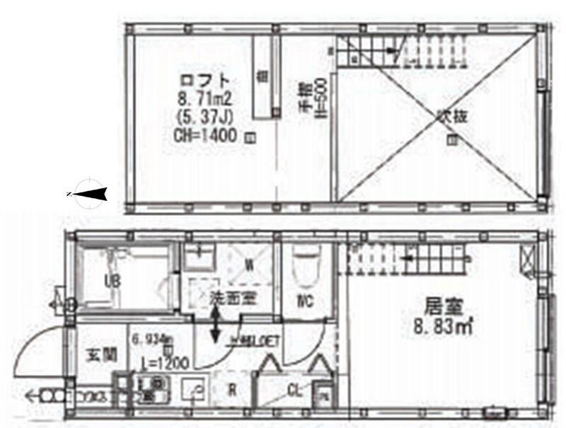GRAND TS KIKUNA(1K/2階)の間取り写真