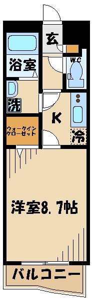 クーチャ万願寺(1K/2階)の間取り写真