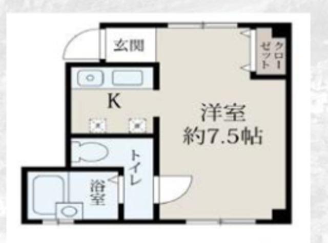 TKマンション(ワンルーム/2階)の間取り写真