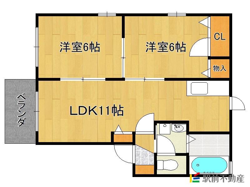 アリュールI(2LDK/1階)の間取り写真