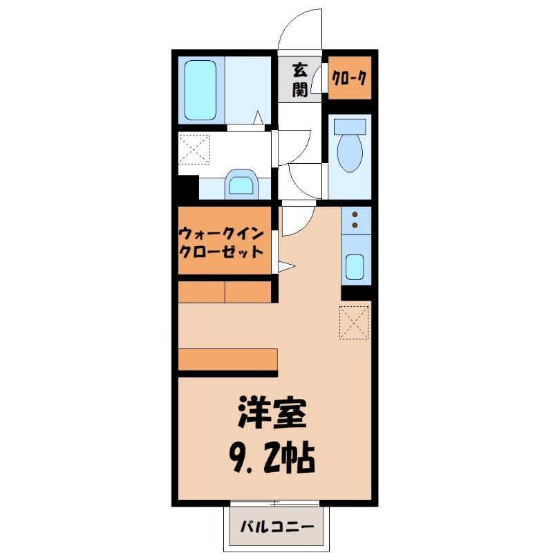 D-ROOM敷島公園(ワンルーム/2階)の間取り写真