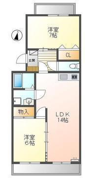 サンハイツコジマ(2LDK/1階)の間取り写真