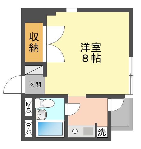 リブル和幸(1K/2階)の間取り写真