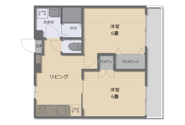 サカエマンション(2LDK/3階)の間取り写真