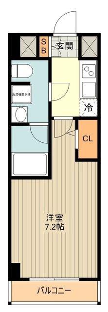 メインステージ立川(1K/2階)の間取り写真