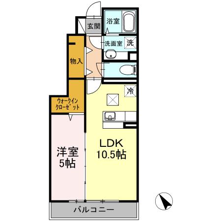 シエルマノワール(1LDK/1階)の間取り写真