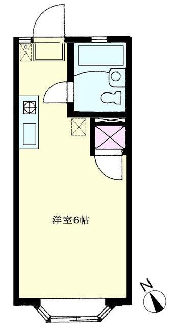 TAKEハイツ(1K/2階)の間取り写真