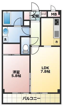 プルーズ(1LDK/3階)の間取り写真