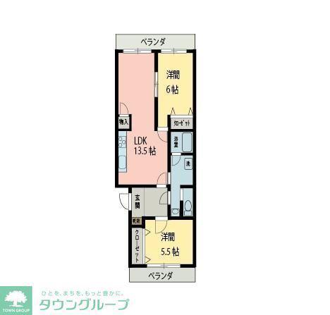 サンライトハイム(2LDK/3階)の間取り写真