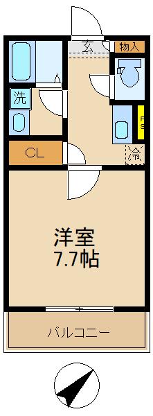 CEREZO五香(1K/3階)の間取り写真