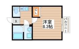 NOBLE台原(1K/1階)の間取り写真