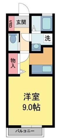 プレジール(1K/2階)の間取り写真