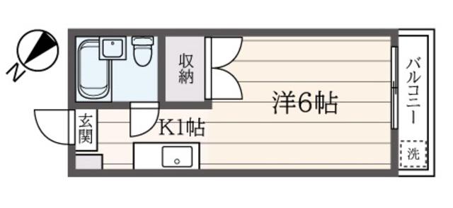 コーポラス杉本(1K/3階)の間取り写真