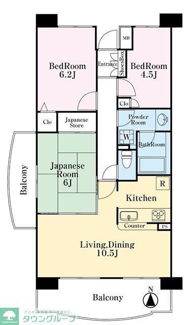 グランドビュー茅ヶ崎(3LDK/5階)の間取り写真