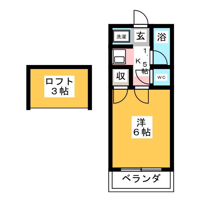 ホワイトハイム二俣川(1K/2階)の間取り写真
