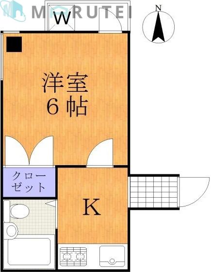 スパイラル246(1K/2階)の間取り写真