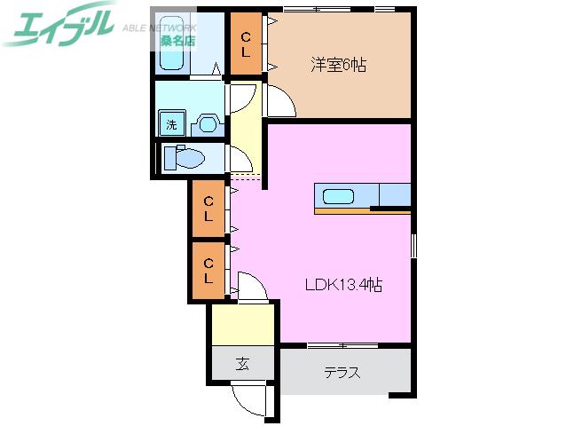 カーサドマーニ(1LDK/1階)の間取り写真