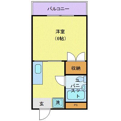 パティオ高沢(1K/1階)の間取り写真