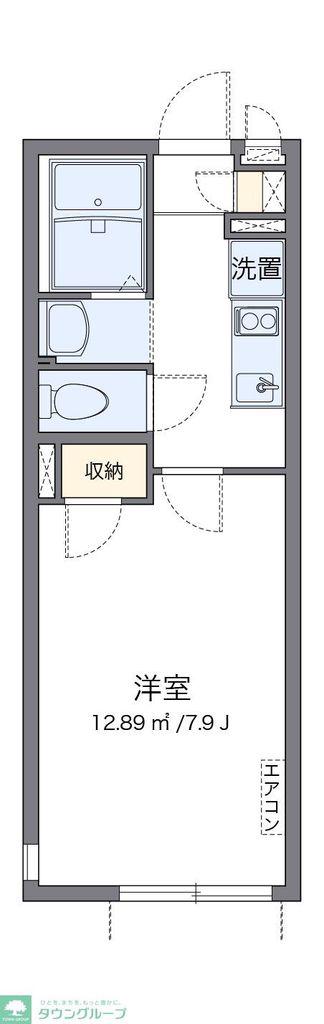 クレイノリズィエールII(1K/2階)の間取り写真