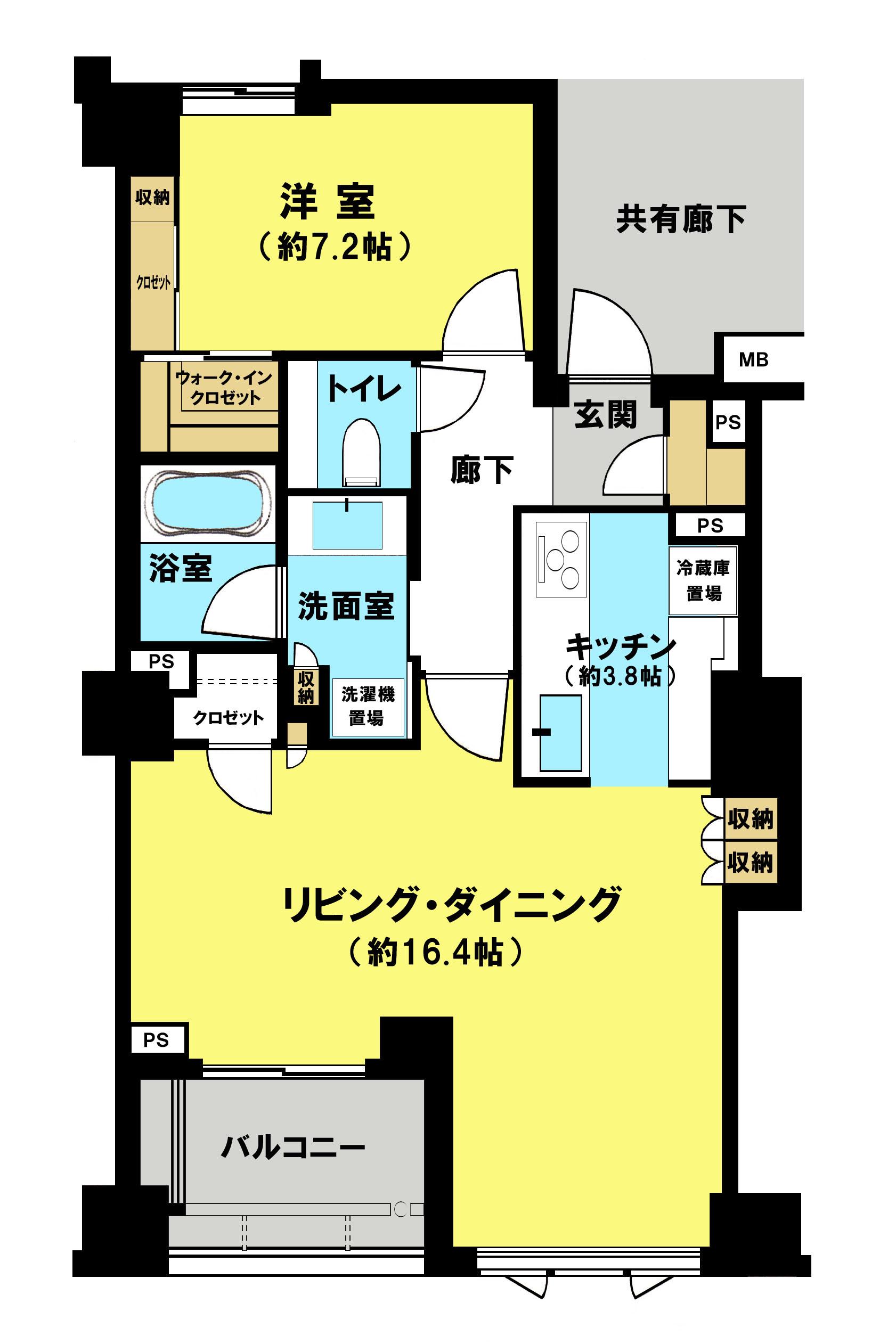 グランスイート広尾(1LDK/4階)の間取り写真