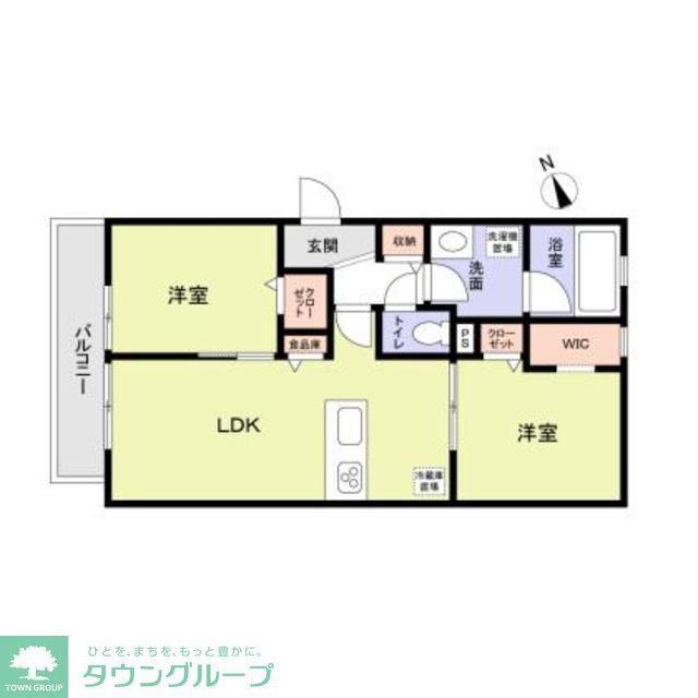 メゾンミニヨン(2LDK/2階)の間取り写真