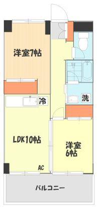 ディ フロイデェ(2LDK/2階)の間取り写真