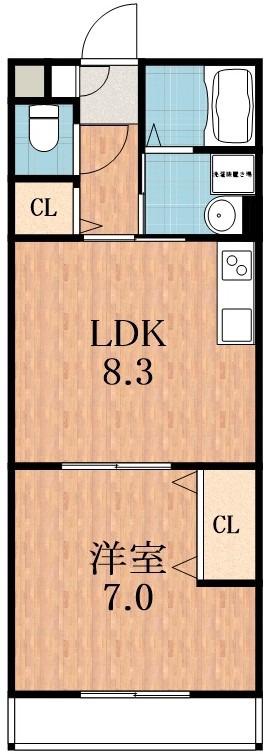 タウンコート藤(1LDK/2階)の間取り写真